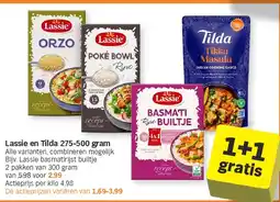 Albert Heijn Lassie en Tilda 275-500 gram aanbieding