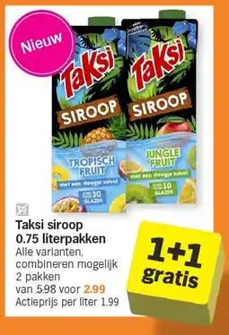 Albert Heijn Taksi siroop 0.75 literpakken aanbieding