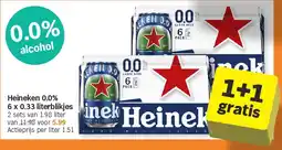 Albert Heijn Heineken 0.0% 6 x 0.33 literblikjes aanbieding