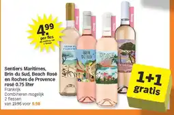 Albert Heijn Sentiers Maritimes, Brin du Sud, Beach Rosé en Roches de Provence rosé 0.75 liter aanbieding