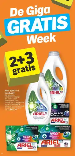 Albert Heijn Ariel pods+ en vloeibaar+ aanbieding
