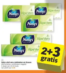 Albert Heijn Nalys aloë vera zakdoeken en tissues aanbieding