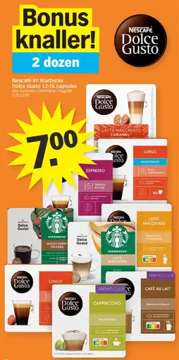 Albert Heijn Nescafé en Starbucks Dolce Gusto 12-16 capsules aanbieding