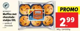 Lidl Muffins met chocolade- stukjes XXL aanbieding