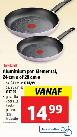 Lidl Tefal Aluminium pan Elemental, 24 cm of 28 cm ø aanbieding