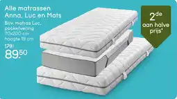Leen Bakker Alle matrassen anna luc en mats aanbieding