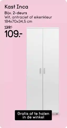 Leen Bakker Kast Inca aanbieding