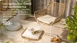 Loungefauteuil grand met voetenbankje