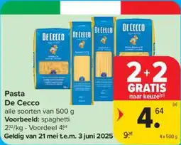 Carrefour Market Pasta De Cecco aanbieding