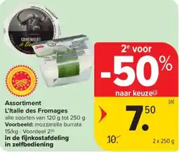 Carrefour Market Assortiment L'Italie des Fromages aanbieding