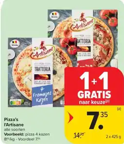 Carrefour Market Pizza's l'Artisane aanbieding