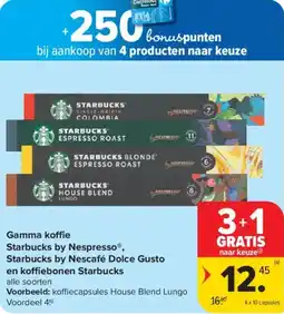 Carrefour Market Gamma koffie Starbucks by Nespresso Starbucks by Nescafé Dolce Gusto en koffiebonen Starbucks aanbieding