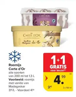 Carrefour Market Roomijs Carte d'Or aanbieding