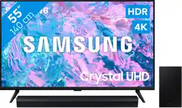 Coolblue Samsung Crystal UHD 55CU7040 (2024) + Barre de Son aanbieding