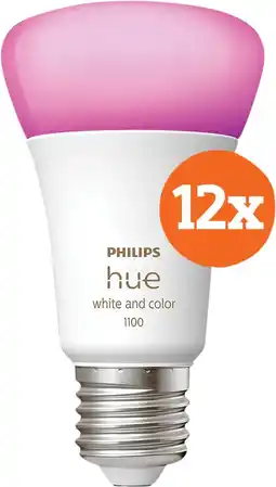 Coolblue Philips Hue White and Color E27 1100 lm Lot de 12 aanbieding