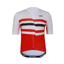 Decathlon CHALLENGER heren fietstrui wit/rood/zwart aanbieding