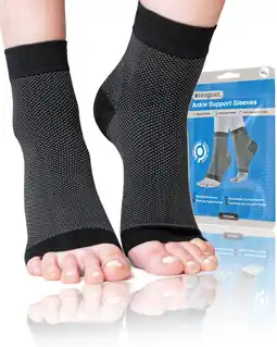 Decathlon Enkelverstuikingsbrace (2 paar) Enkelondersteunende mouwsokken aanbieding