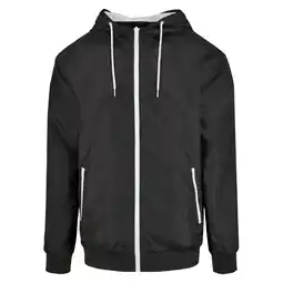 Decathlon Heren gerecycled Windrunner Jacket (Zwart/Wit) aanbieding