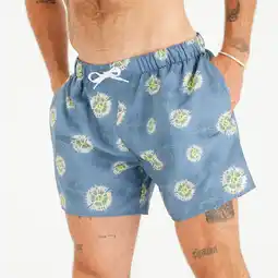Decathlon Korte boardshort 15 voor surfen heren 100 Molecule blauw aanbieding