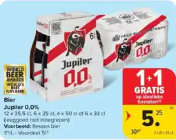 Carrefour Market Bier Jupiler 0,0% aanbieding