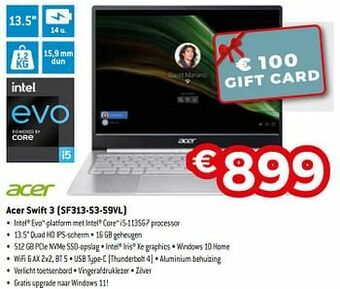 Exellent Acer swift 3 sf313-53-59vl aanbieding