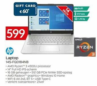 Selexion Hp laptop 14s-fq0184nb aanbieding