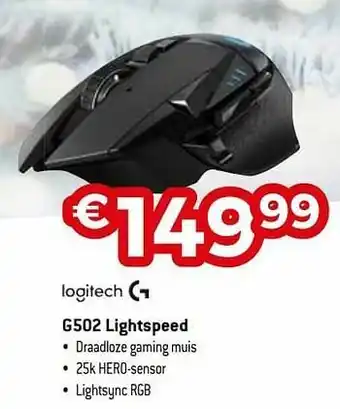 Exellent Logitech g502 lightspeed aanbieding
