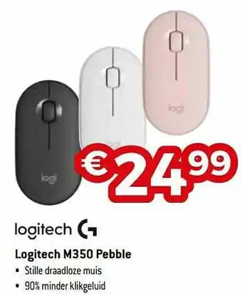 Exellent Logitech m350 pebble aanbieding