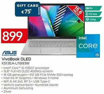 Selexion Asus vivobook oled k513ea-l11993w aanbieding