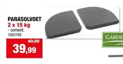 Hubo Garden Plus parasolvoet 15kg cement antraciet 2 stuks aanbieding