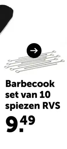 AVEVE Barbecook set van 10 spiezen RVS aanbieding