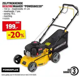 Hubo Powerplus EG POWEG60220 benzine grasmaaier zelftrekkend 132cc 41cm aanbieding