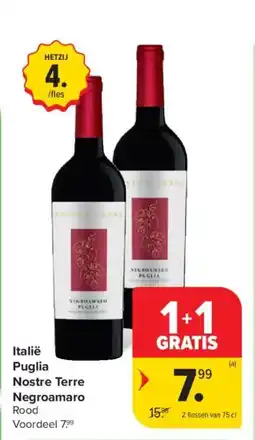 Carrefour Market Italië puglia nostre terre negroamaro aanbieding