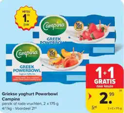 Carrefour Market Griekse yoghurt Powerbowl Campina aanbieding