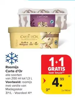Carrefour Market Roomijs Carte d'Or aanbieding