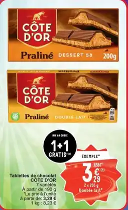 Cora Côte d'or Tablettes de chocolat aanbieding