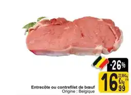 Cora Entrecôte ou contrefilet de bœuf aanbieding