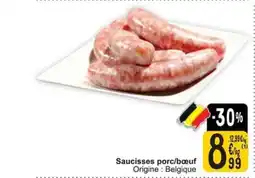 Cora Saucisses porc/bœuf aanbieding