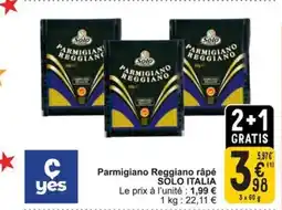 Cora Solo italia parmigiano reggiano râpé aanbieding