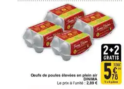 Cora Dinima oeufs de poules élevées en plein air aanbieding