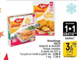 Cora Iglo snack & share snackings aanbieding
