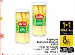 avila asperges blanches entières