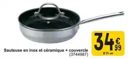 Cora Sauteuse en inox et céramique + couvercle aanbieding