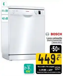 Cora Bosch Lave-vaisselle SMS25AW05E aanbieding