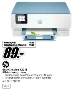 MediaMarkt Hp Envy Inspire 7221E All-in-one-printer aanbieding
