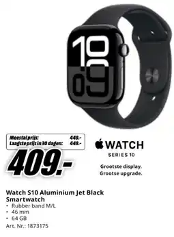 MediaMarkt Watch S10 Aluminium Jet Black Smartwatch aanbieding