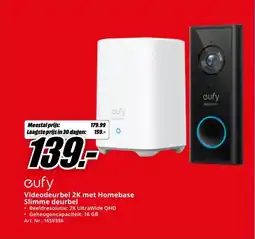 Cufy Videodeurbel 2K met Homebase Slimme deurbel
