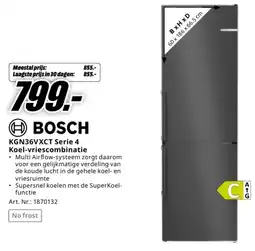MediaMarkt Bosch KGN36VXCT Serie 4 Koel-vriescombinatie aanbieding