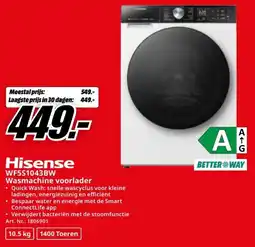 MediaMarkt Hisense WF5S1043BW Wasmachine voorlader aanbieding