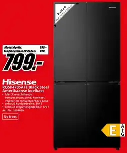 MediaMarkt Hisense RQ5P470SAFE Black Steel Amerikaanse koelkast aanbieding